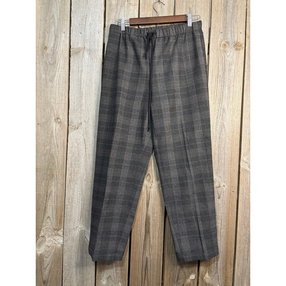 The Group Babaton Aritzia Grey Plaid Pull On Trousers‎ Drawstring Pants Medium